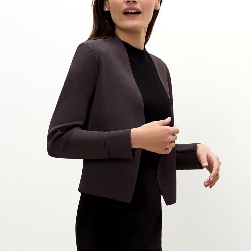 MM LaFleur Charcoal Gray Sant Ambroeus Jardigan Jacket Cardigan